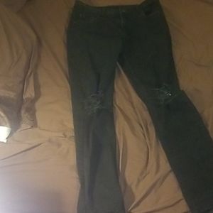 Black distressed jeans